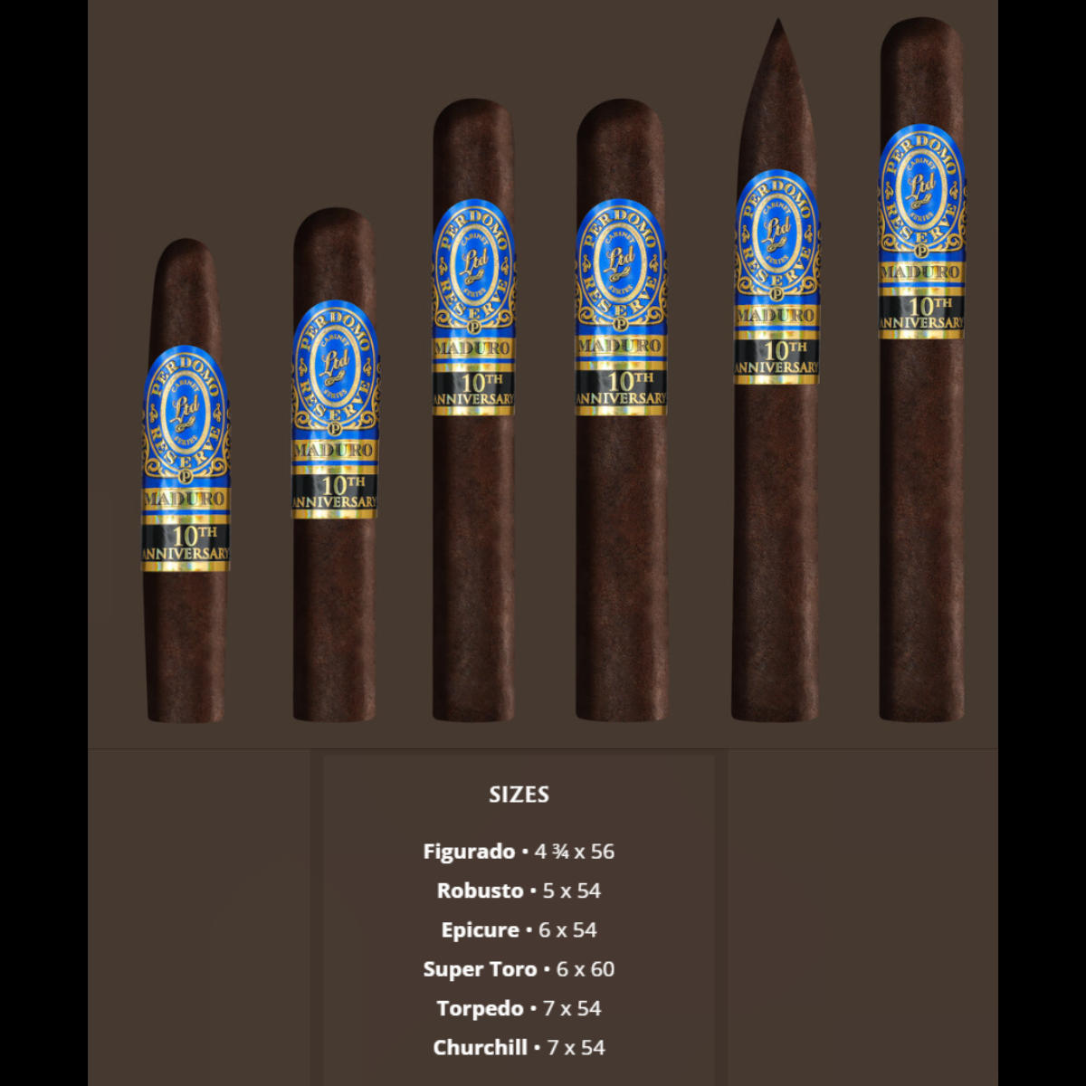 PERDOMO 10 YEAR ANNIVERSARY BOX-PRESSED MADURO